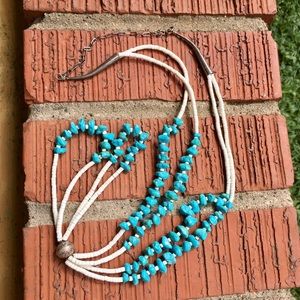 OLD Navajo Turquoise/clamshell 18’inch Necklace